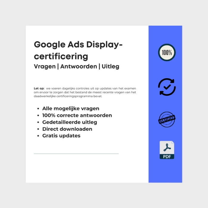 Afbeelding met omslag van e-boek getiteld Google Ads Display-certificering